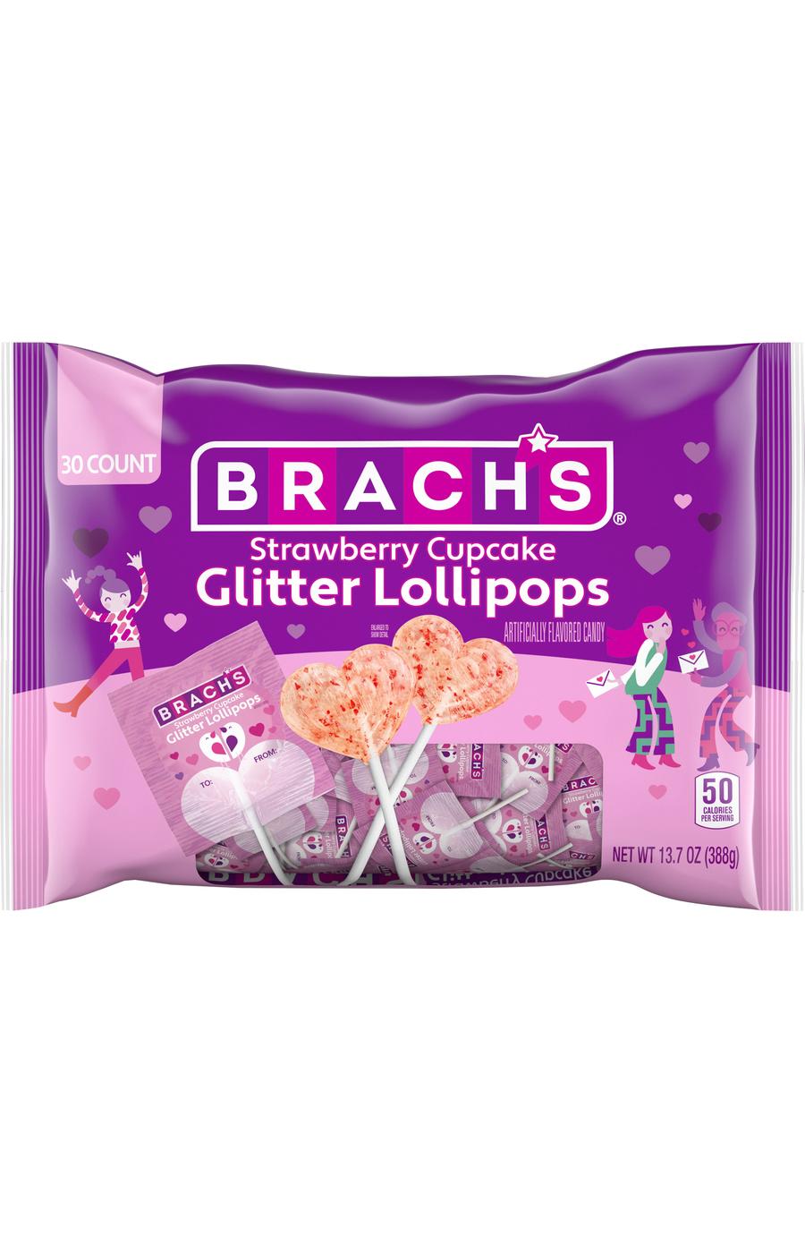Brach's Strawberry Cupcake Glitter Lollipops Shop Candy at HEB