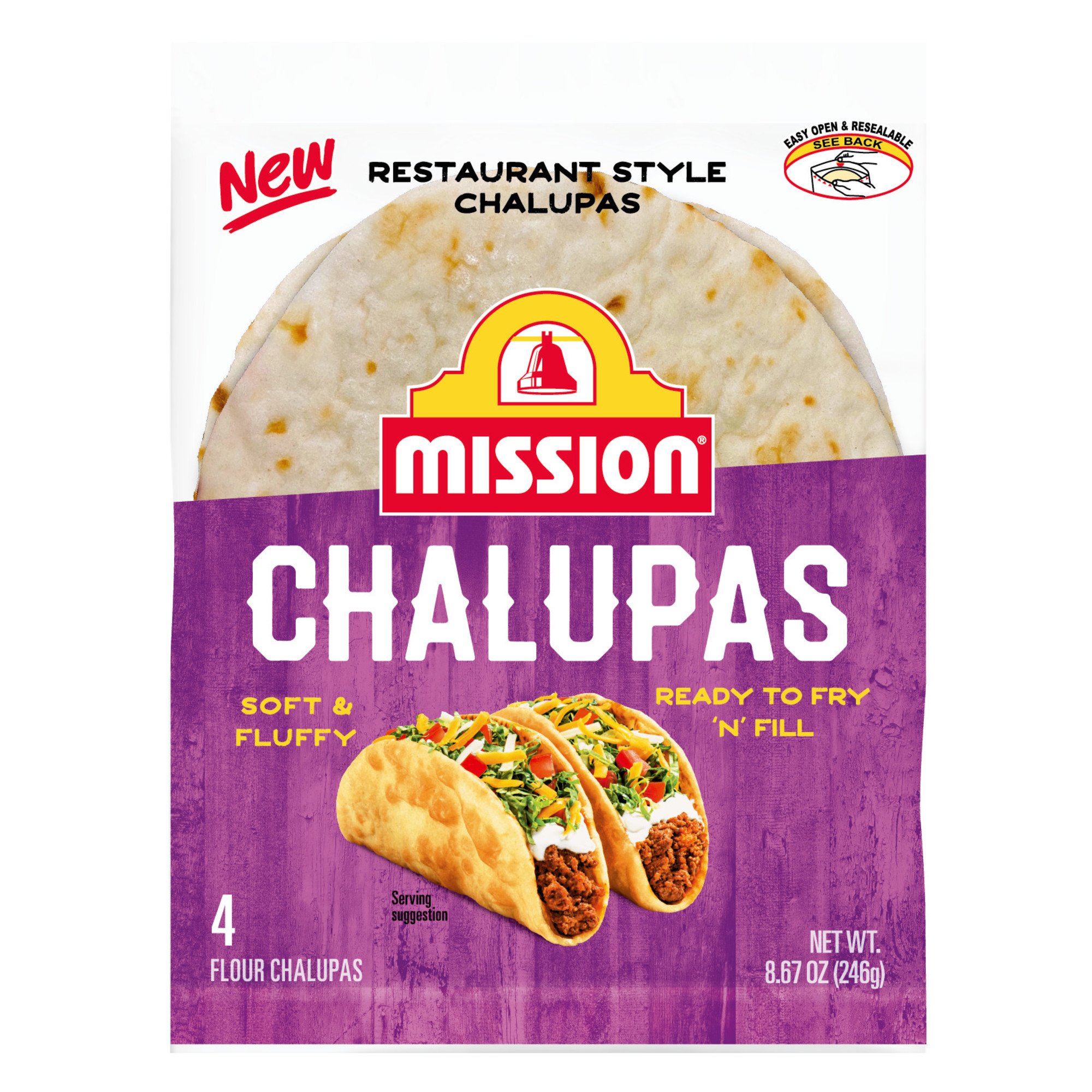 Mission Restaurant Style Flour Chalupas 4 Count - Shop Tortillas at H-E-B