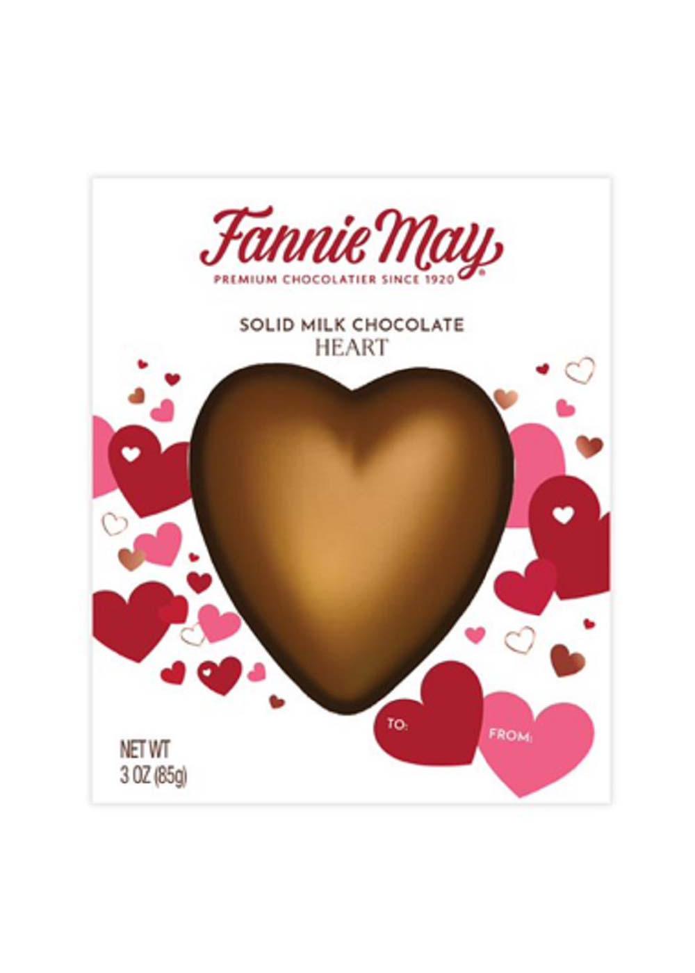 Fannie May Solid Milk Chocolate Heart Valentine's Candy; image 1 of 2