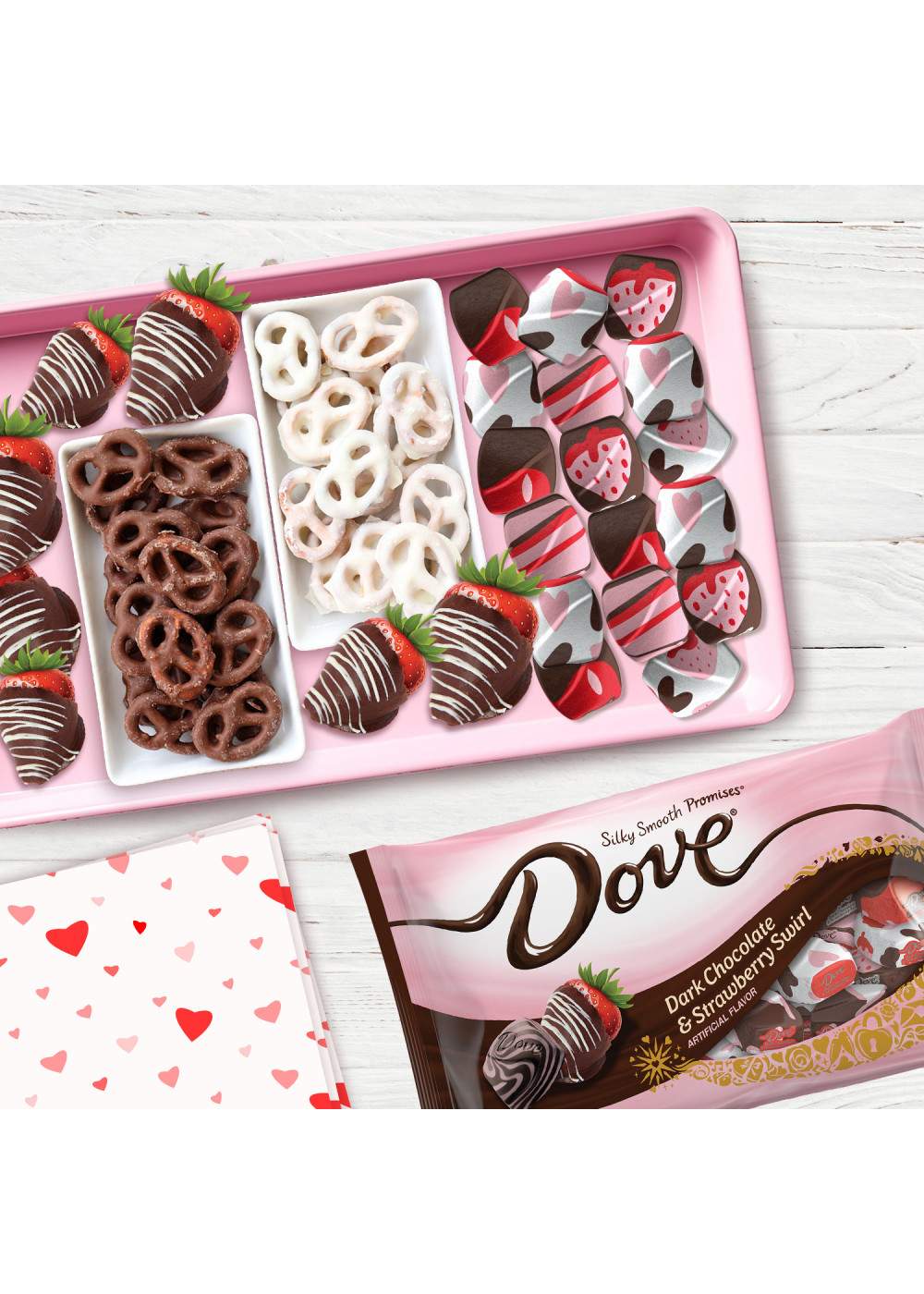 Dove Dark Chocolate & Strawberry Swirl Valentine's Candy; image 5 of 7