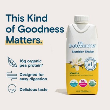 Kate Farms Nutrition Shake 4 pk - Vanilla 