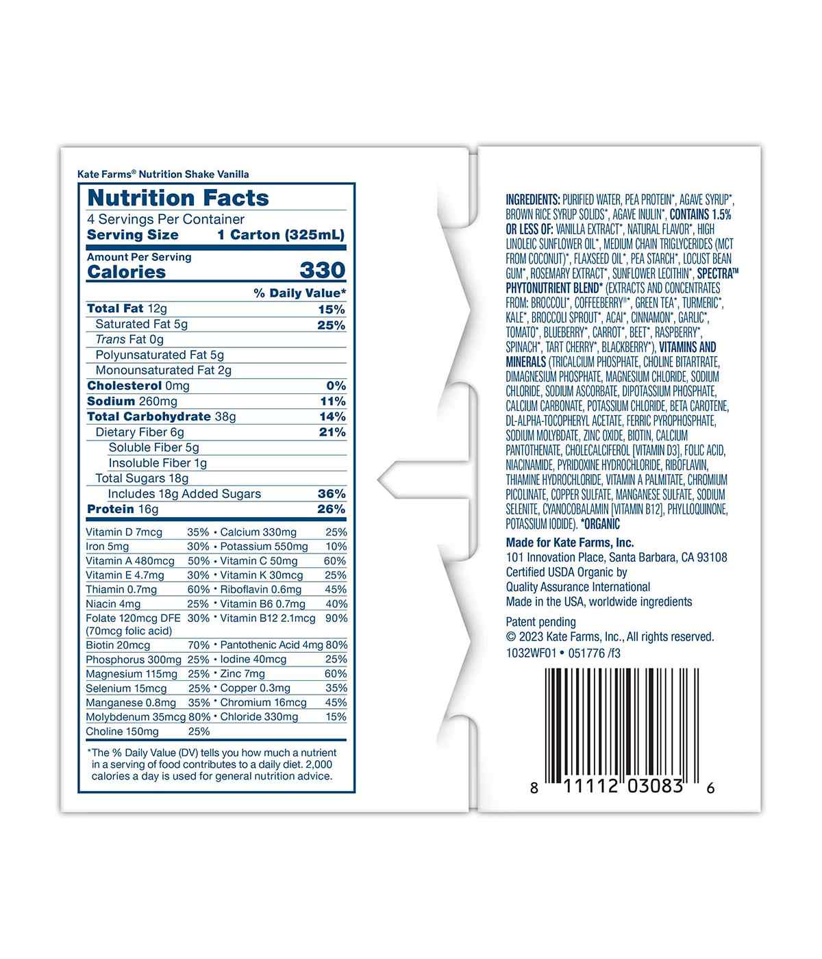 Kate Farms Nutrition Shake 4 pk - Vanilla ; image 4 of 7