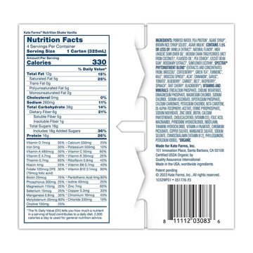 Kate Farms Nutrition Shake 4 pk - Vanilla 