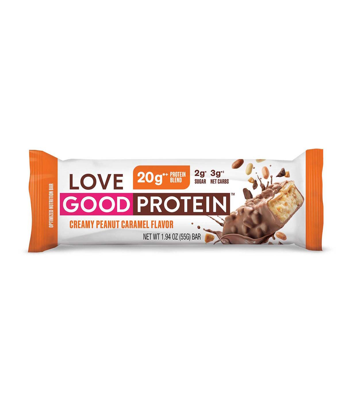 Love Good Protein 20g Nutrition Bar Creamy Peanut Caramel Shop Diet