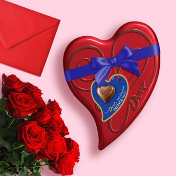 Dove Dark Chocolate Truffle Hearts Valentine's Gift Tin