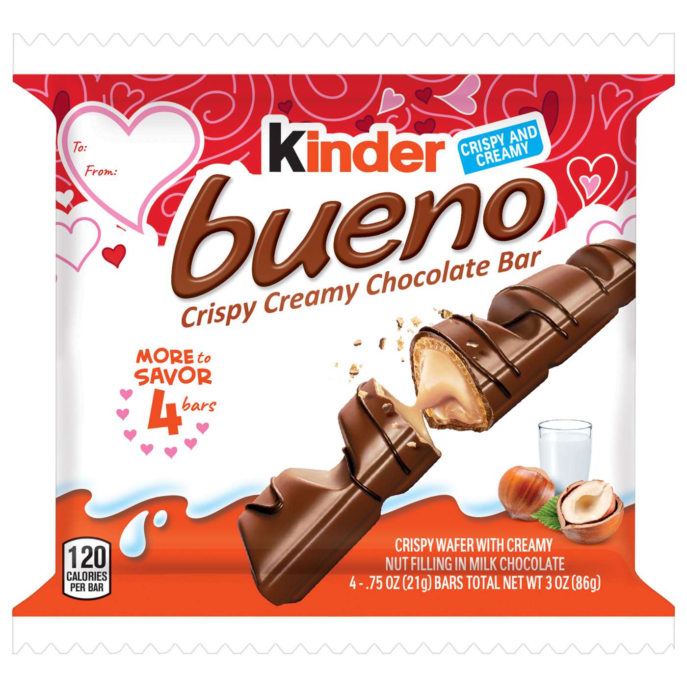 Kinder Bueno Valentine's Candy Bars; image 1 of 2