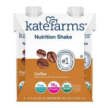Kate Farms 16g Protein Nutrition Shakes 4 pk Bottles - Coffee