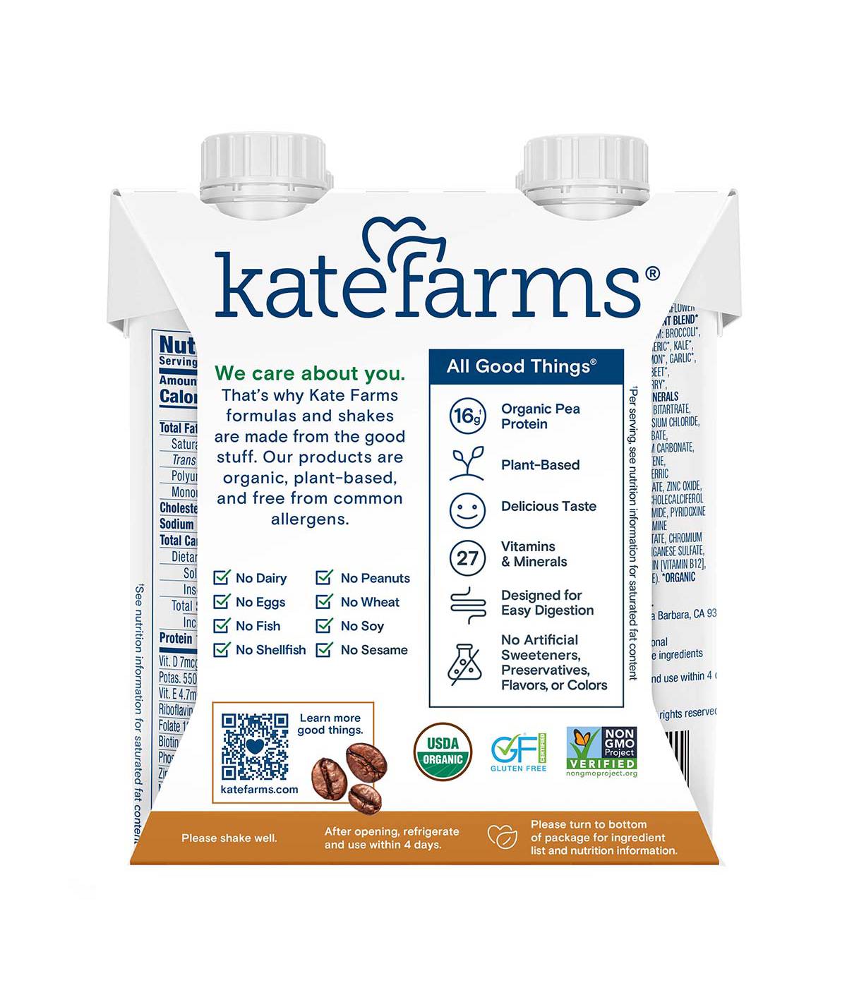 Kate Farms Nutrition Shakes 4 pk - Coffee ; image 4 of 7