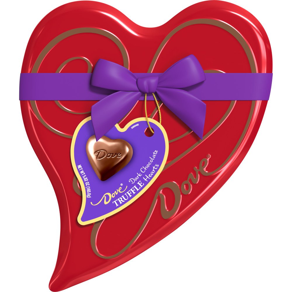 Dove Dark Chocolate Truffle Hearts Valentine's Gift Tin Shop Candy at