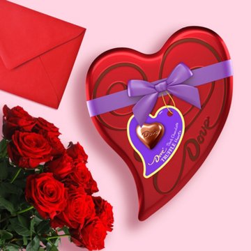 Dove Dark Chocolate Truffle Hearts Valentine's Gift Tin