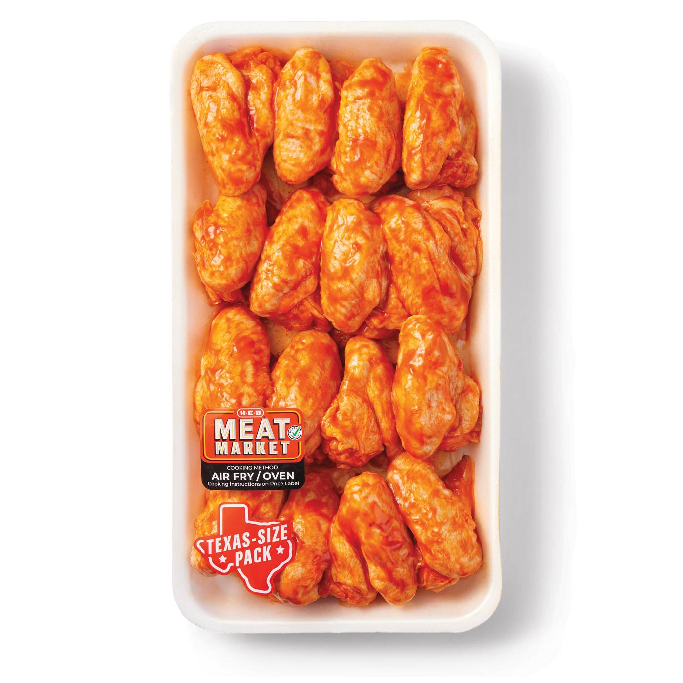 H-E-B Meat Market Marinated Whole Chicken Hot Wings - Texas-Size Pack; image 1 of 2