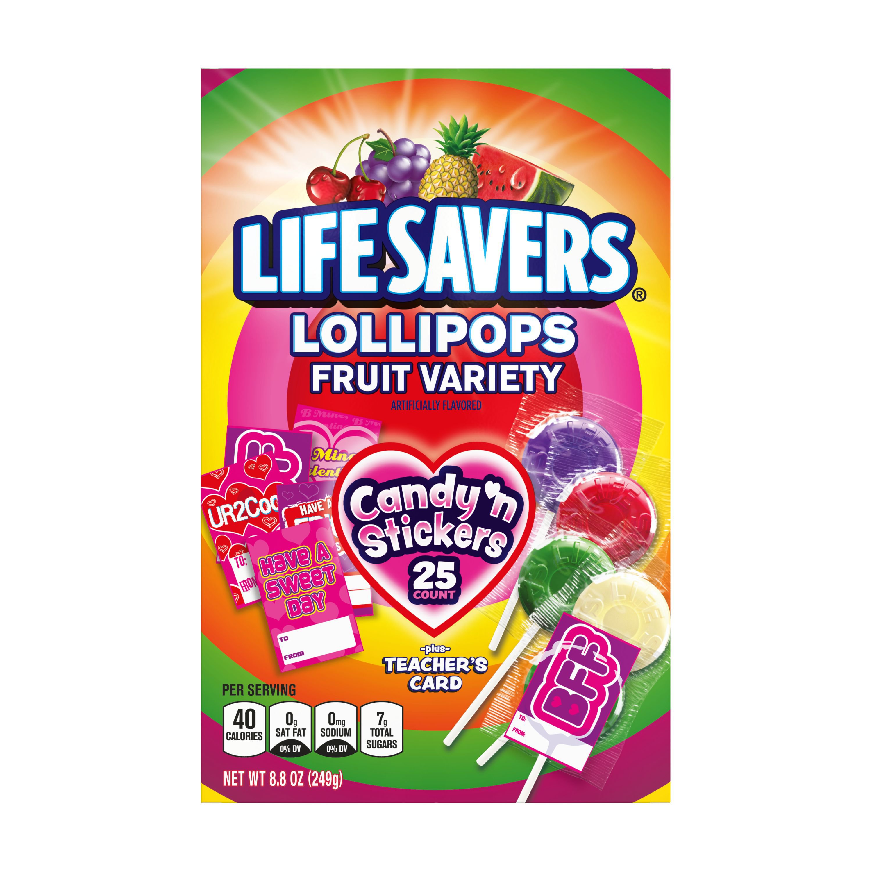 Life Savers Fruit Variety Lollipops Valentine Exchange Candy - Shop ...