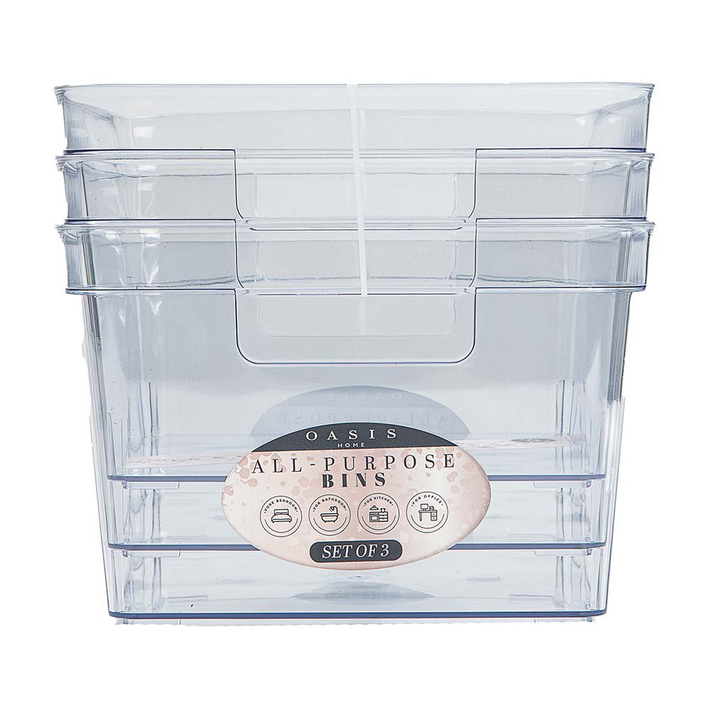 Oasis Home Square All Purpose Bins, 3 Pc Shop Closet &