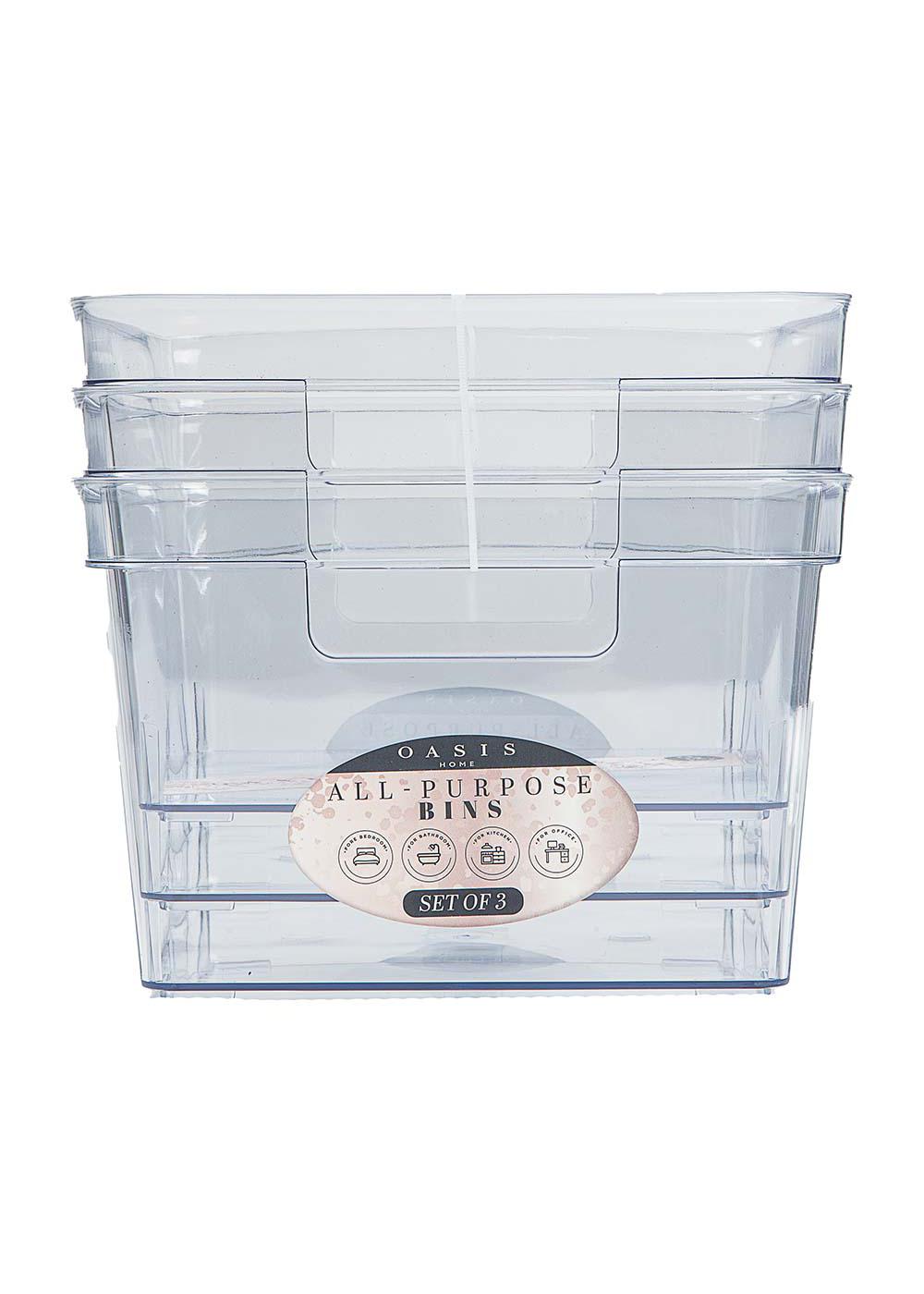 3-Piece All Purpose Clear Storage Bins