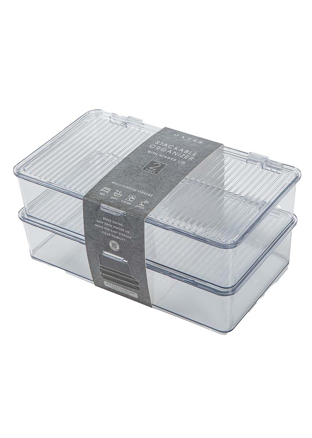 Oasis Home Stackable Organizer with Hinged Lid, 2 Pc; image 3 of 3