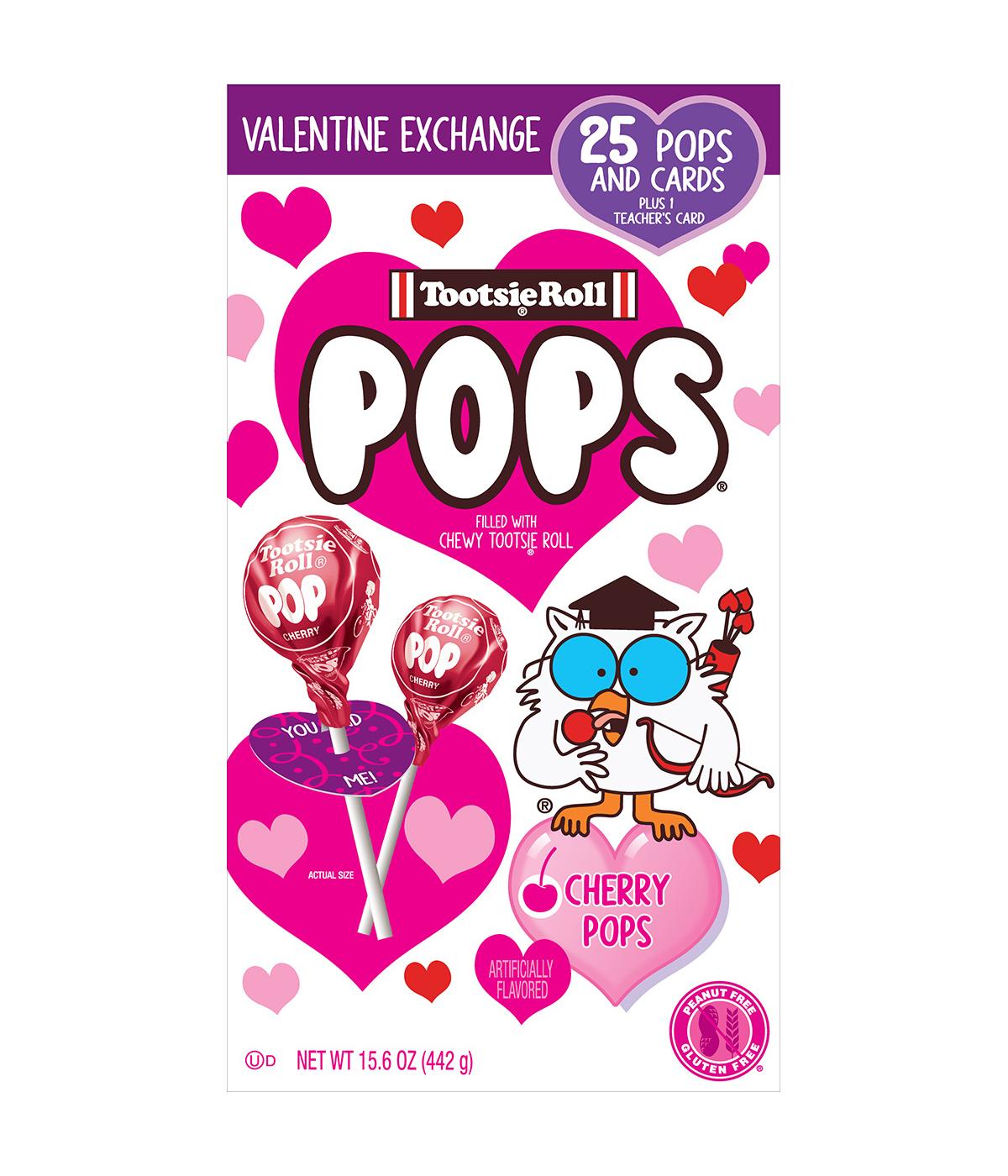 Tootsie Roll Cherry Pops Valentine's Exchange Candy; image 1 of 3