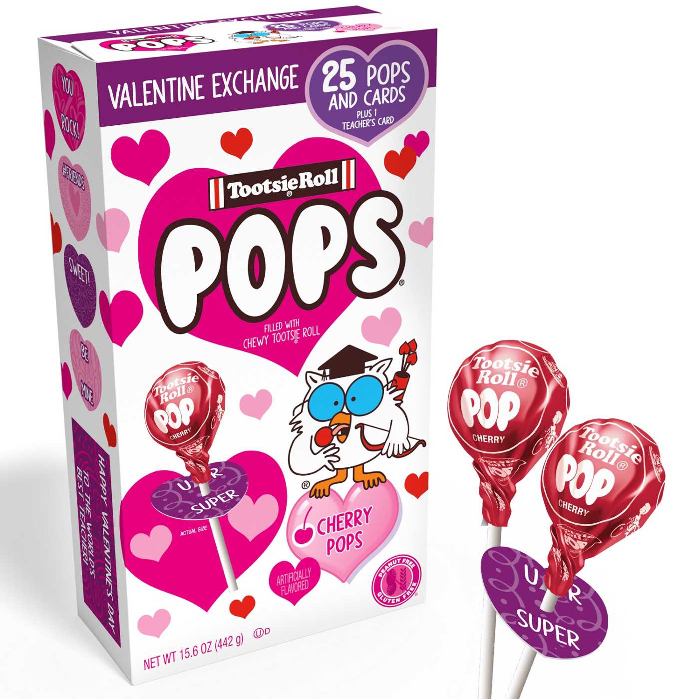 Tootsie Roll Cherry Pops Valentine's Exchange Candy; image 2 of 3