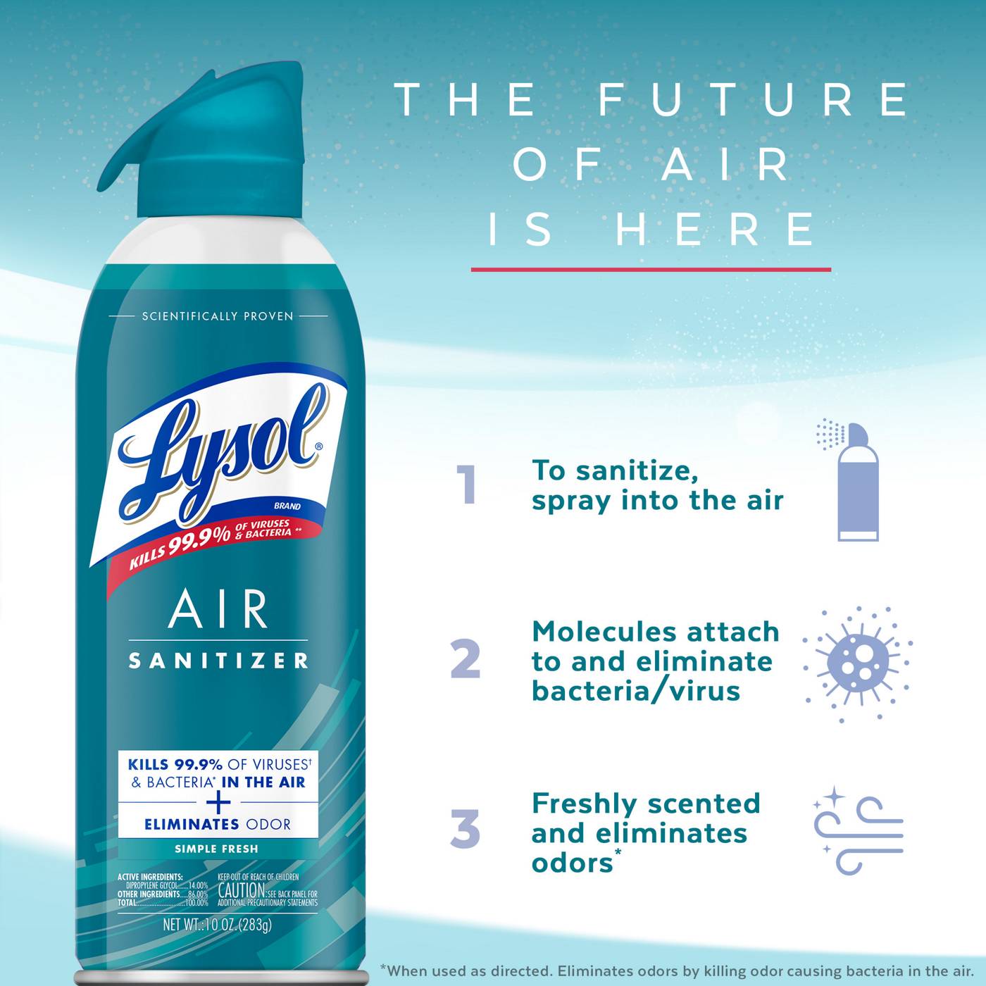 Lysol Air Sanitizer Simple Fresh; image 4 of 6