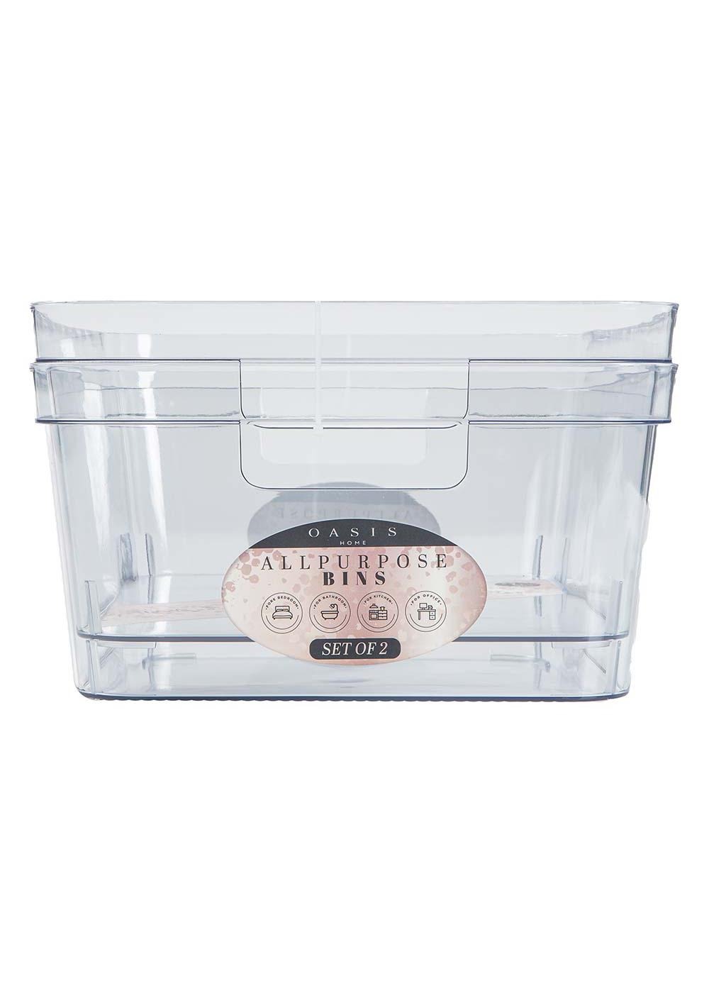 Oasis Home Rectangular All Purpose Bins, 2 Pc Shop Storage Bins at HEB