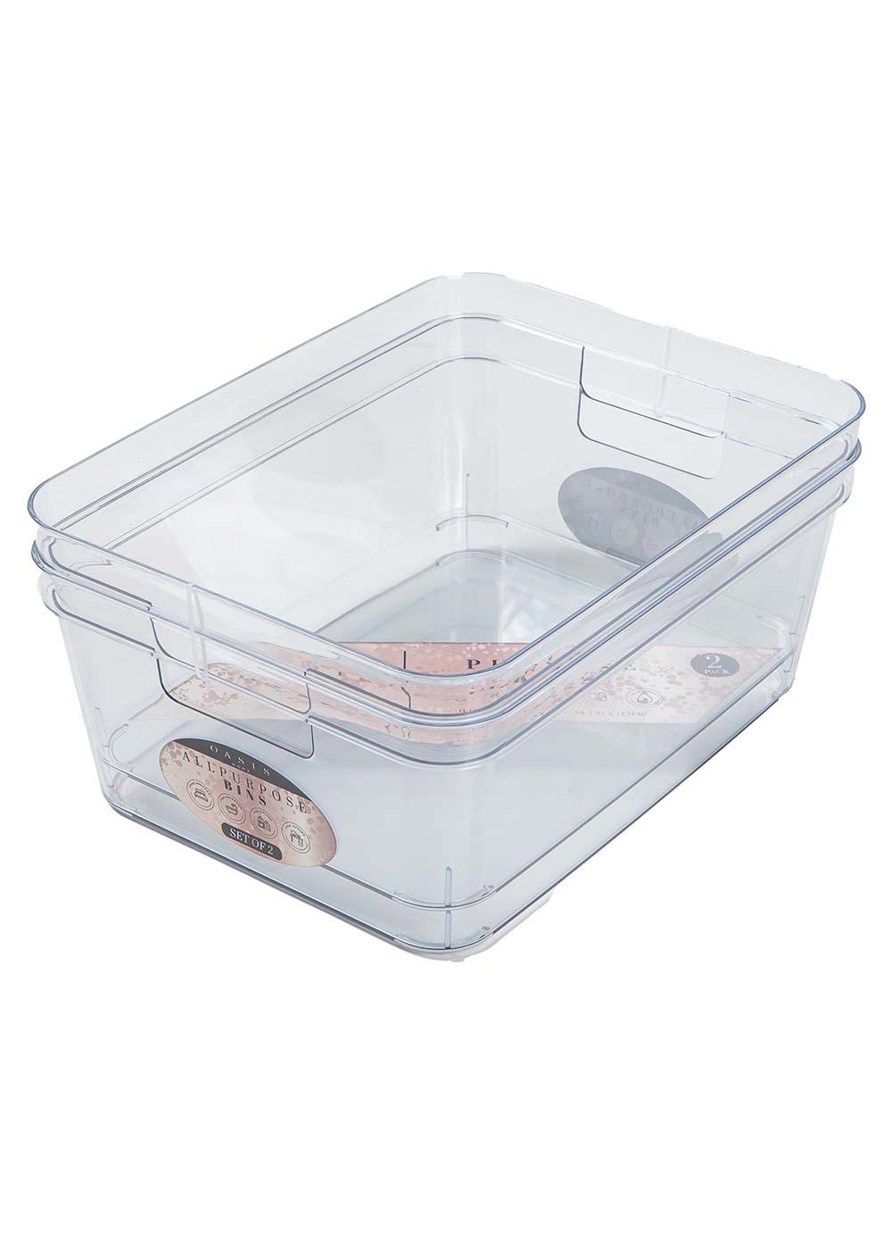 Oasis Home Rectangular All Purpose Bins, 2 Pc; image 2 of 2