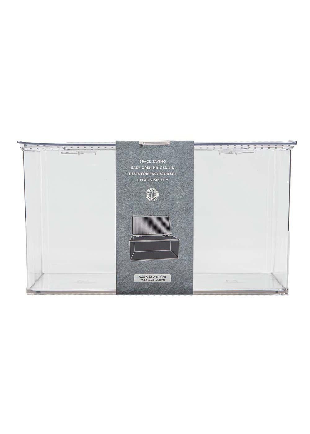 Oasis Home Stackable Organizer with Hinged Lid Shop Storage bins at HEB