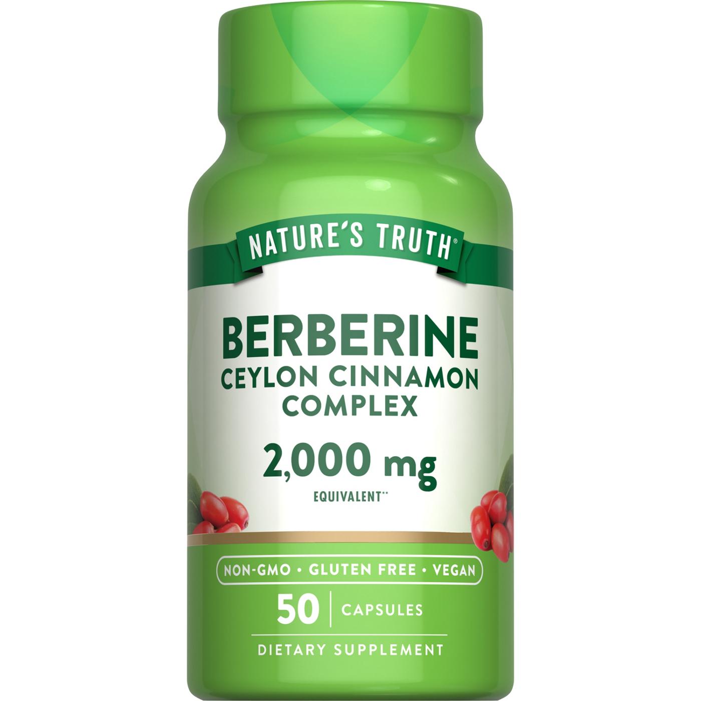 Nature's Truth Berberine Ceylon Cinnamon Complex Capsules - 2000 mg; image 1 of 4