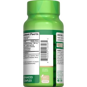 Nature's Truth Berberine Ceylon Cinnamon Complex 2000mg Capsules, 50 ct