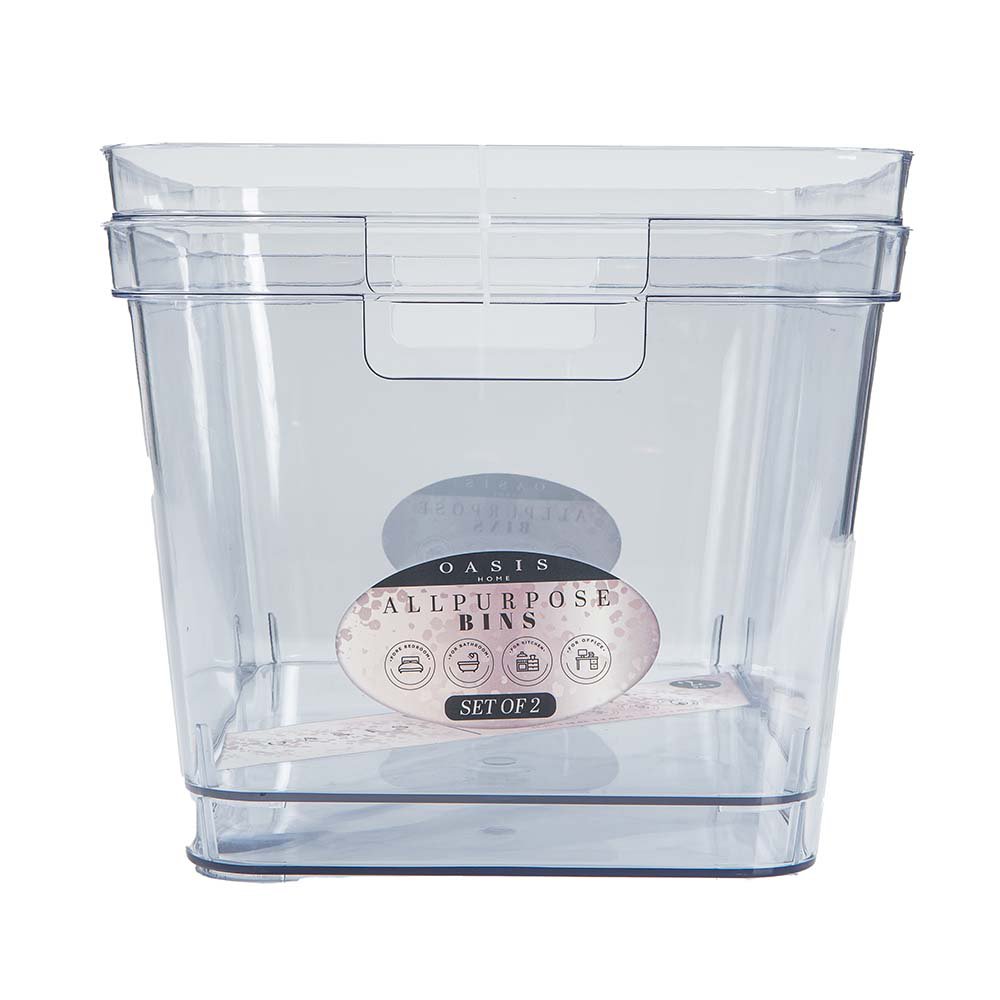 Oasis Home Rectangular All Purpose Bins, 2 Pc Shop Storage bins at HEB