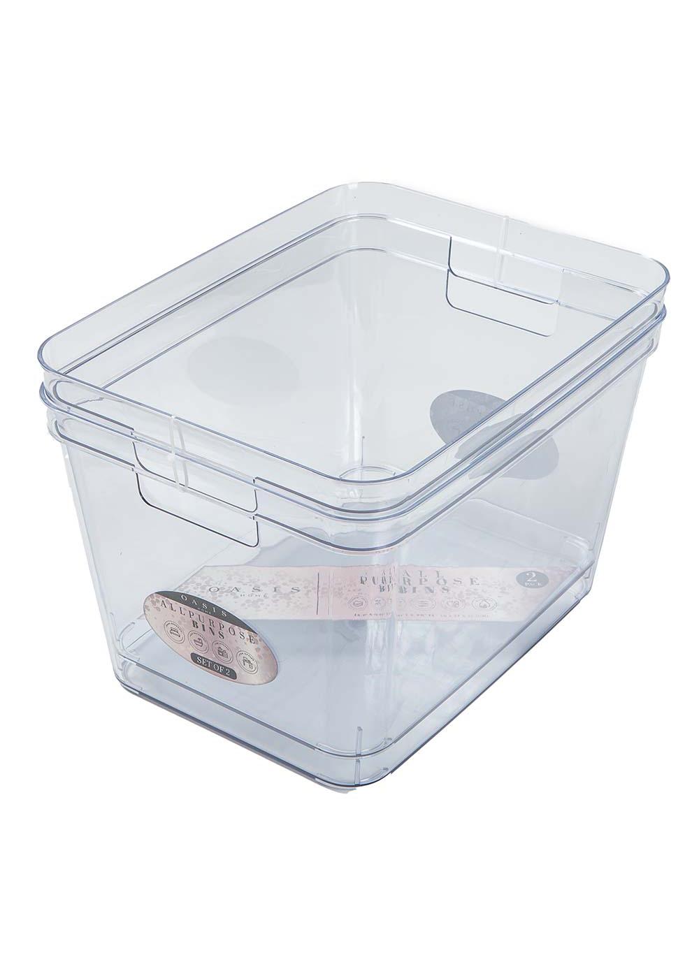 Oasis Home Rectangular All Purpose Bins, 2 Pc Shop Storage bins at HEB