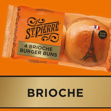 St Pierre Brioche Burger Buns, 4 ct