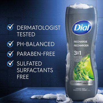 Dial Men 3-in-1 Body, Hair & Face Wash - Recharge