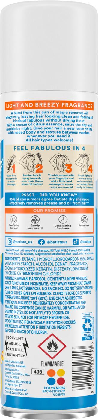 Batiste Dry Shampoo Fresh Breezy Citrus Shop Shampoo & conditioner