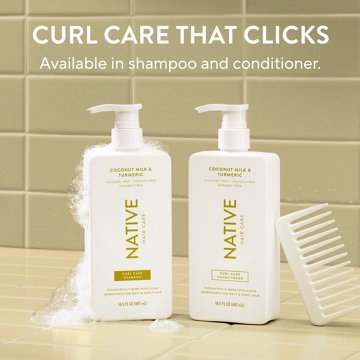 Native Curl Care Shampoo - Coconut Milk & Turmeric , 16.5 oz