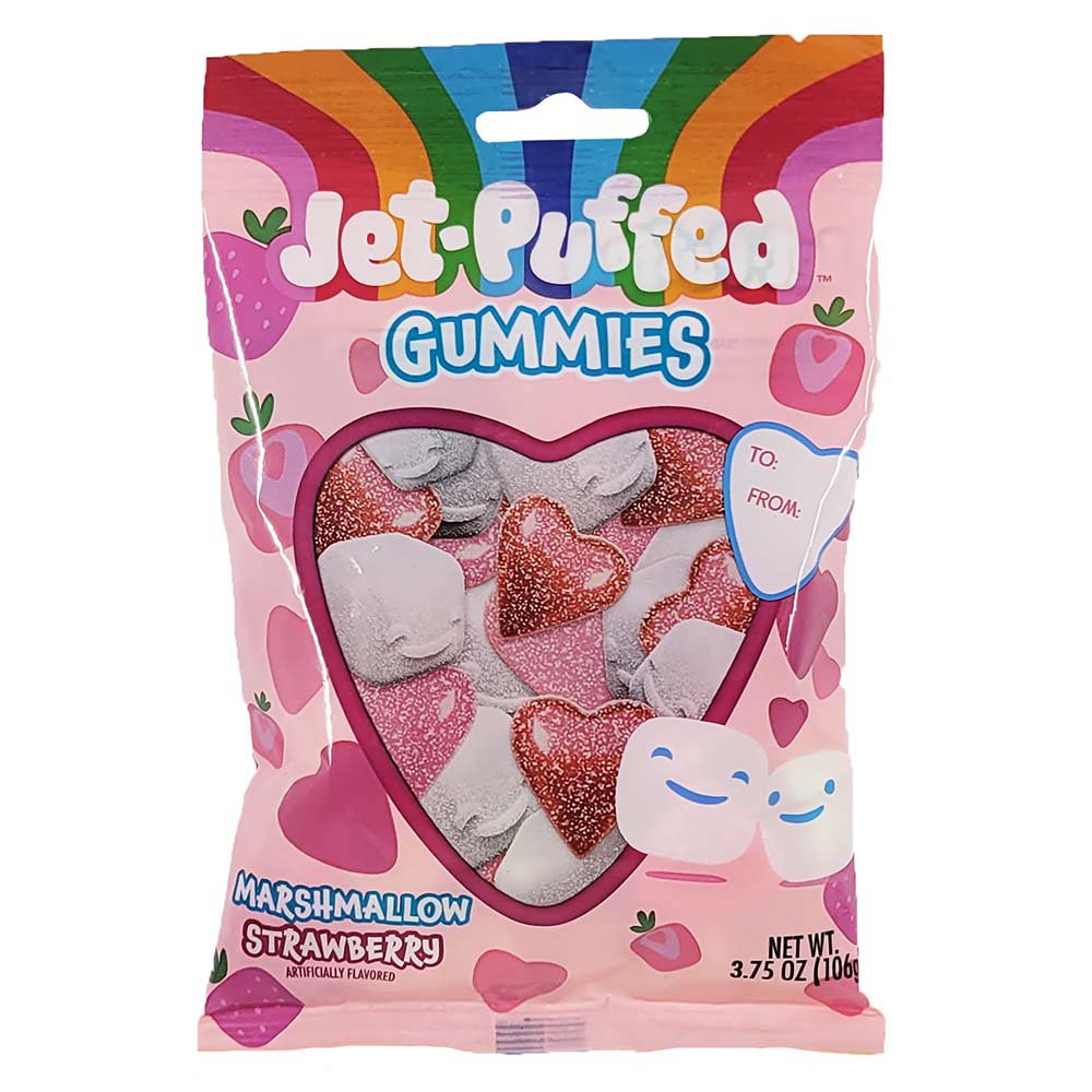 Kraft JetPuffed Marshmallow Strawberry Gummies Shop Candy at HEB