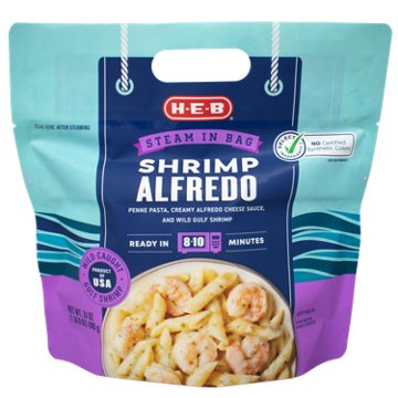 H-E-B Frozen Steamable Shrimp Alfredo, 24 oz