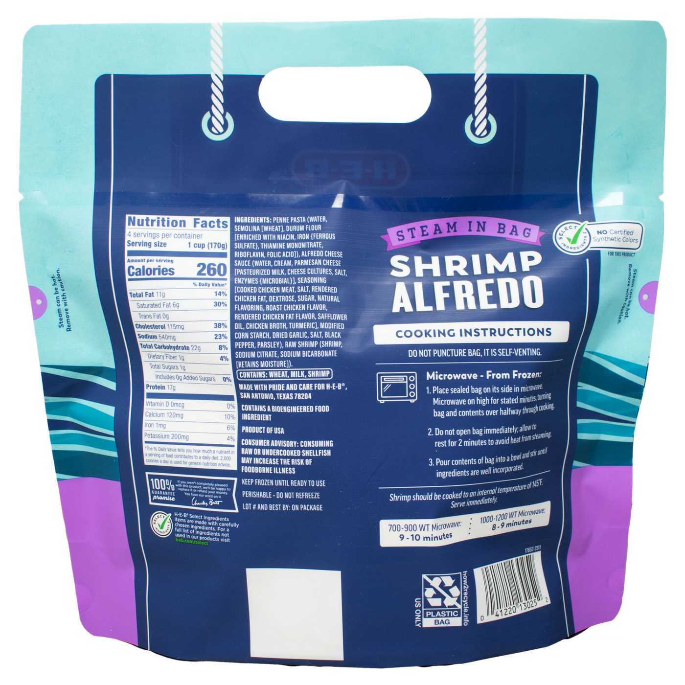 H-E-B Frozen Steamable Shrimp Alfredo; image 2 of 2