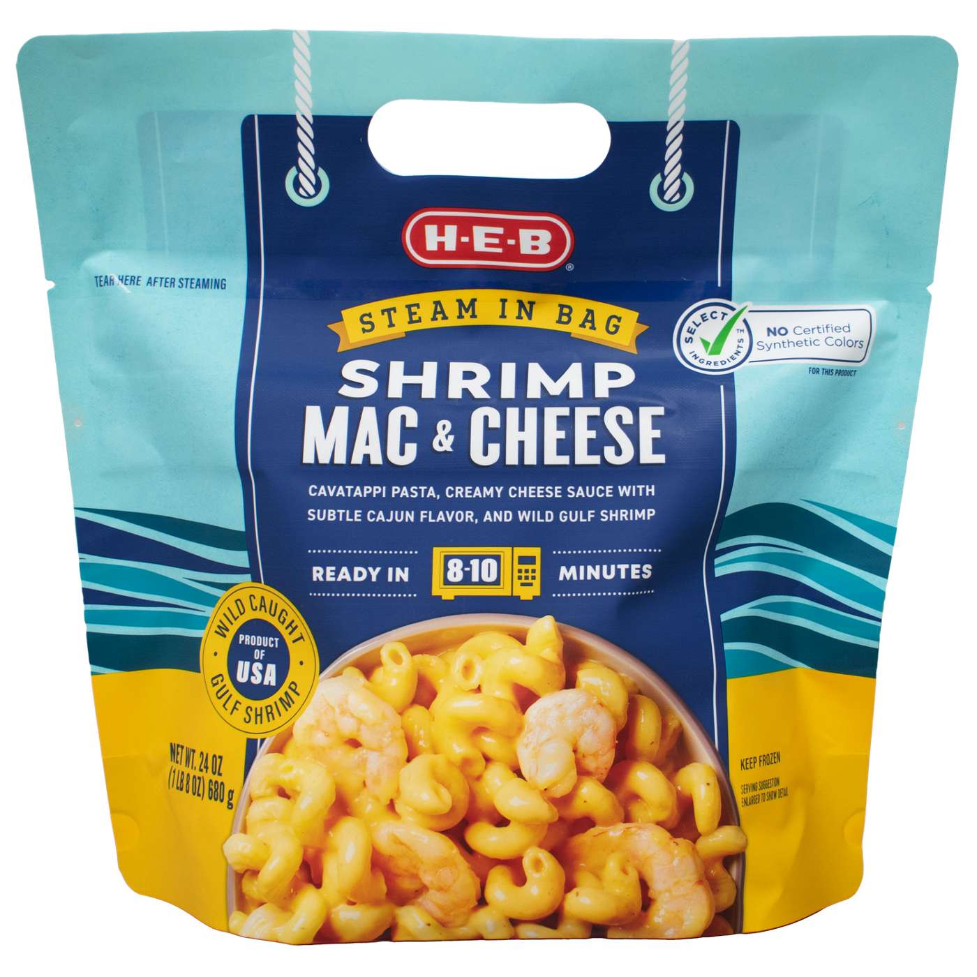 H-E-B Frozen Steamable Shrimp Mac & Cheese; image 1 of 2