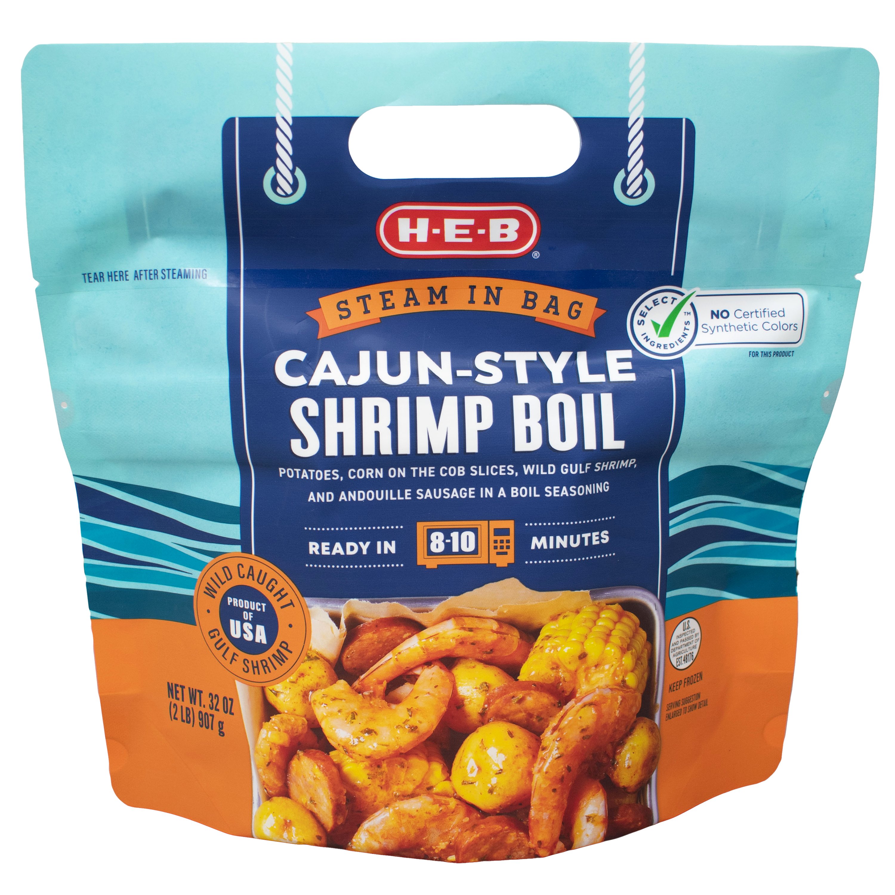 H-E-B Frozen Steamable Cajun-Style Shrimp Boil