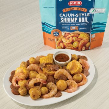 H-E-B Frozen Steam in Bag Cajun-Style Shrimp Boil, 32 oz