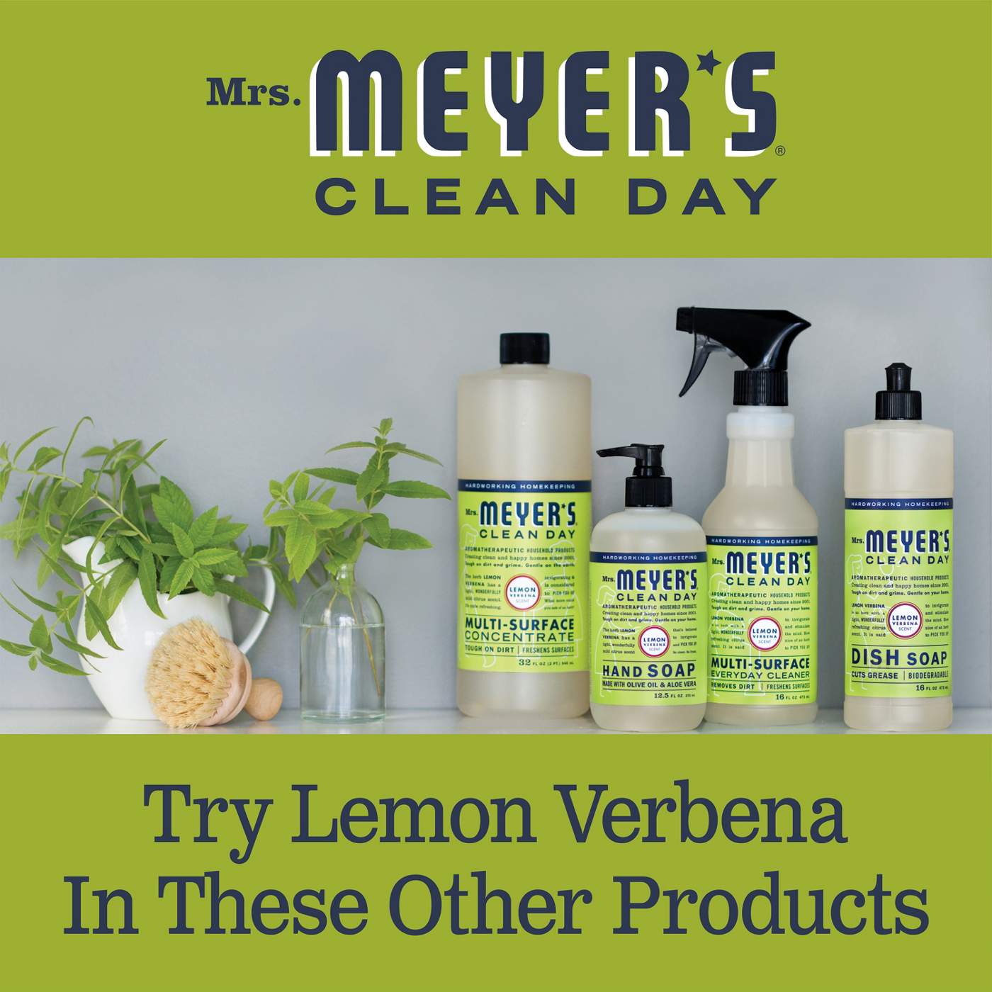 Mrs. Meyer's Clean Day Lemon Verbena Probiotic Multi-Surface Cleaner Spray; image 4 of 6