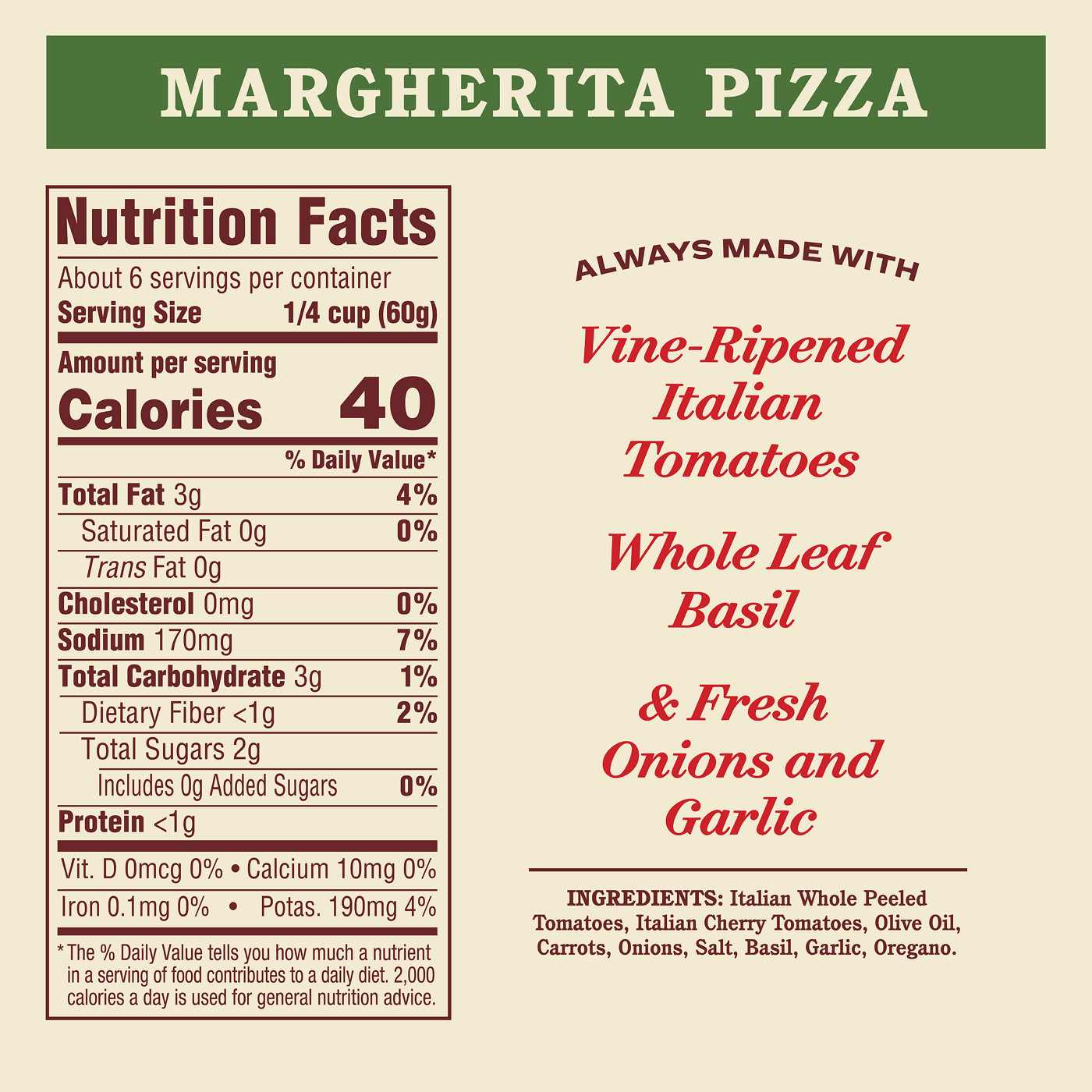 Rao's Homemade Margherita Pizza Sauce; image 5 of 6