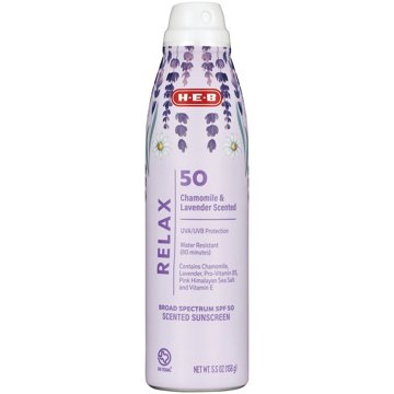H-E-B SPF 50 Relax Sunscreen Spray with Chamomile & Lavender - Oxybenzone Free