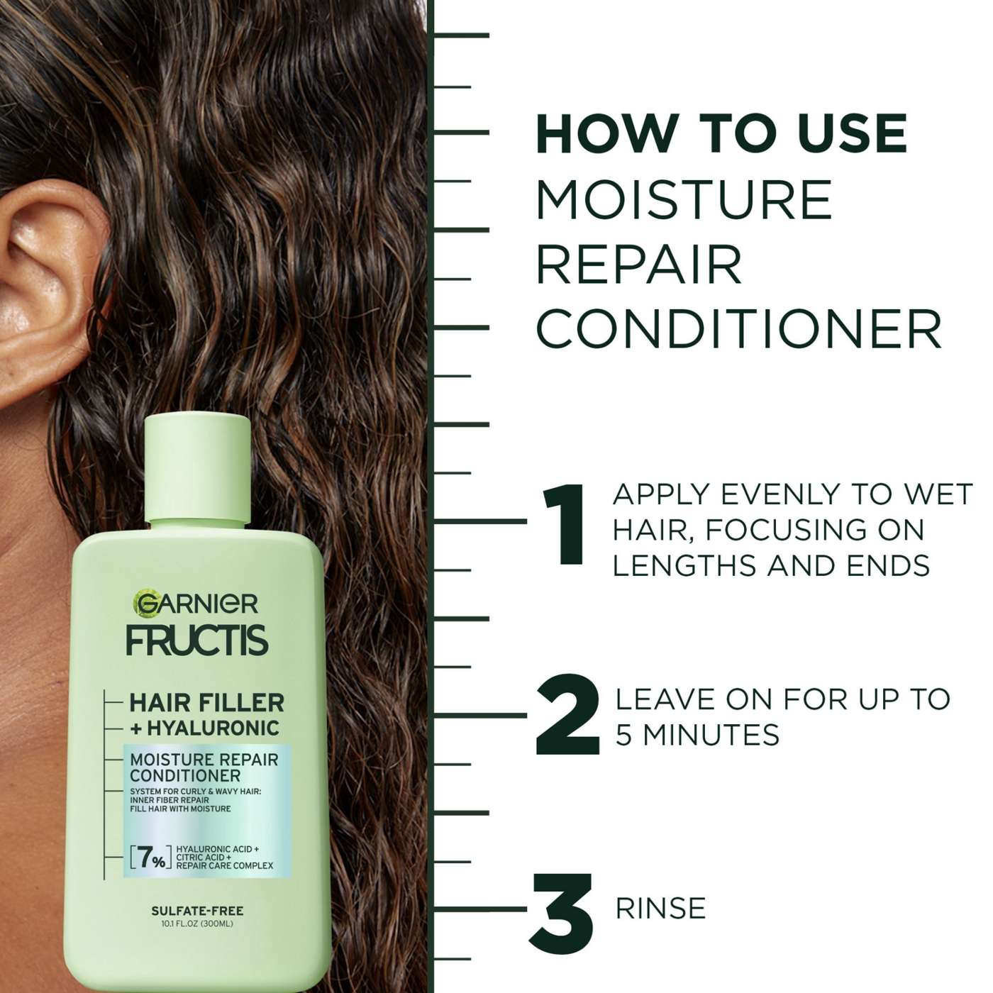 Garnier Fructis Hair Filler + Hyaluronic Moisture Repair Conditioner; image 10 of 12