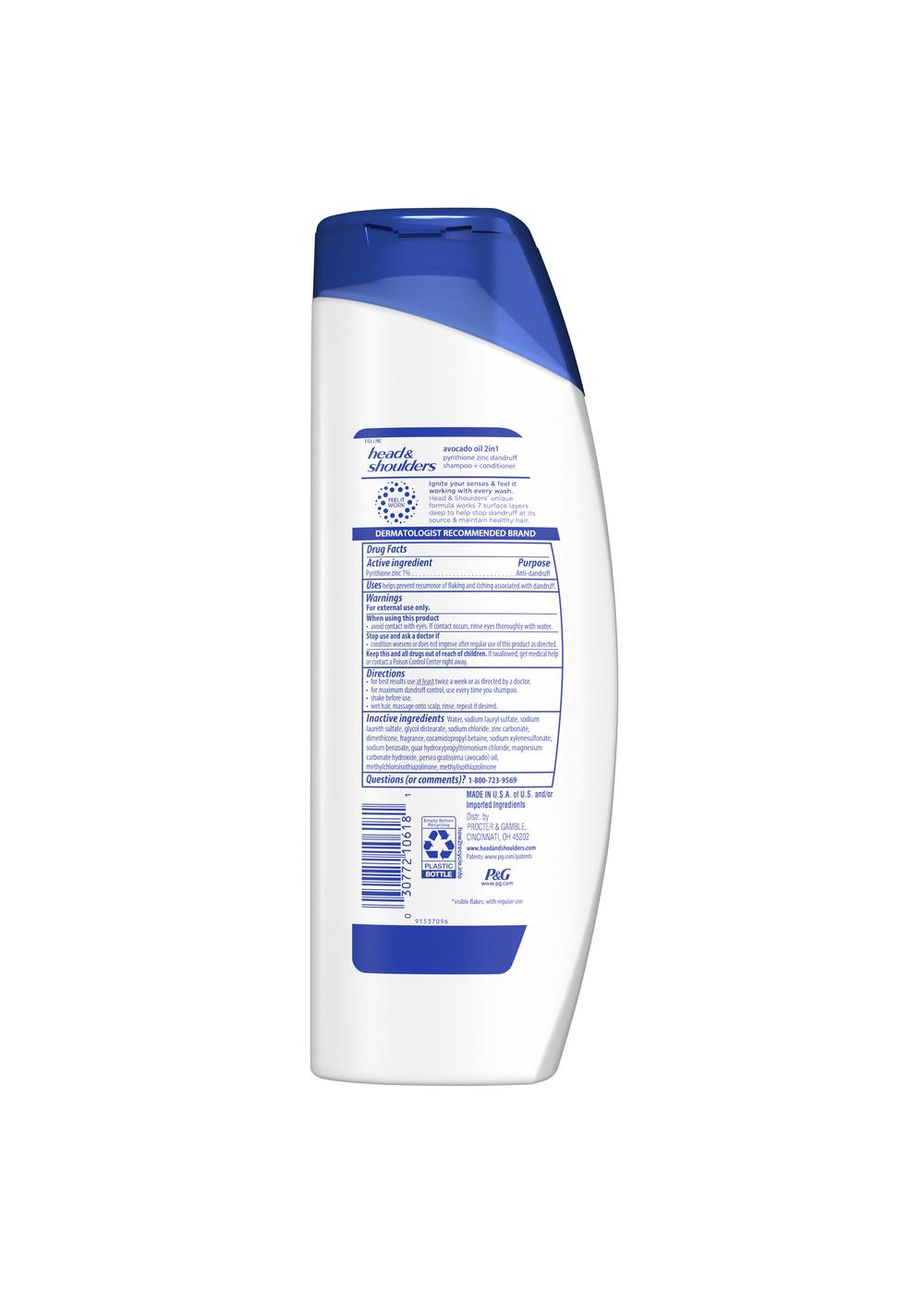 Head & Shoulders Avocado Oil 2 in 1 Shampoo + Conditioner; image 2 of 2