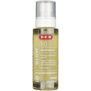 H-E-B Glow Body Oil Oxybenzone-Free Sunscreen - SPF 50, 5 oz