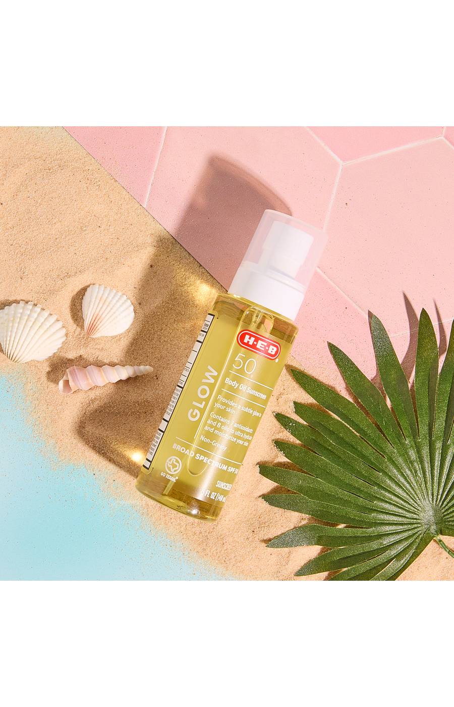 H-E-B Glow Body Oil Oxybenzone-Free Sunscreen - SPF 50; image 2 of 2
