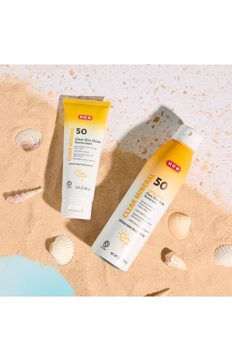 H-E-B Zinc Oxide Mineral Sunscreen Spray – SPF 50; image 2 of 2