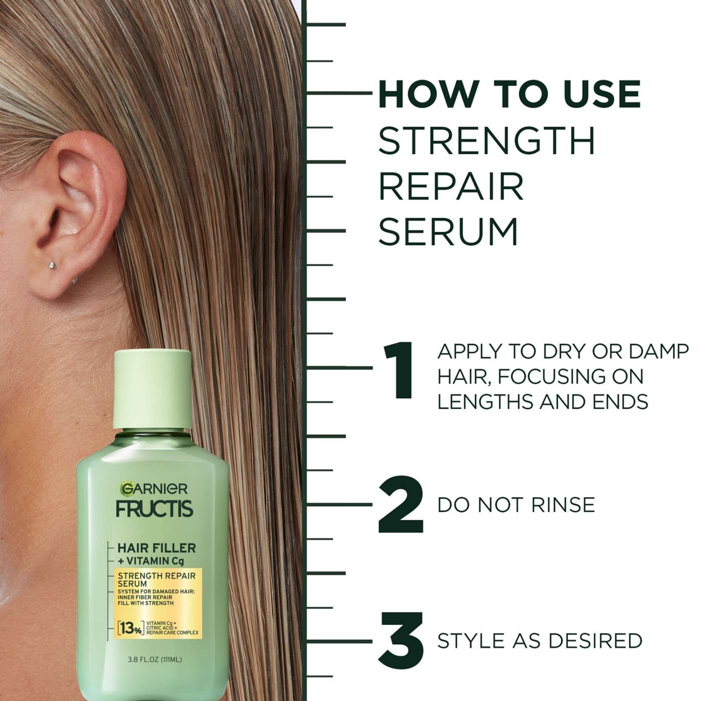 Garnier Fructis Hair Filler Strength Repair Serum; image 11 of 12