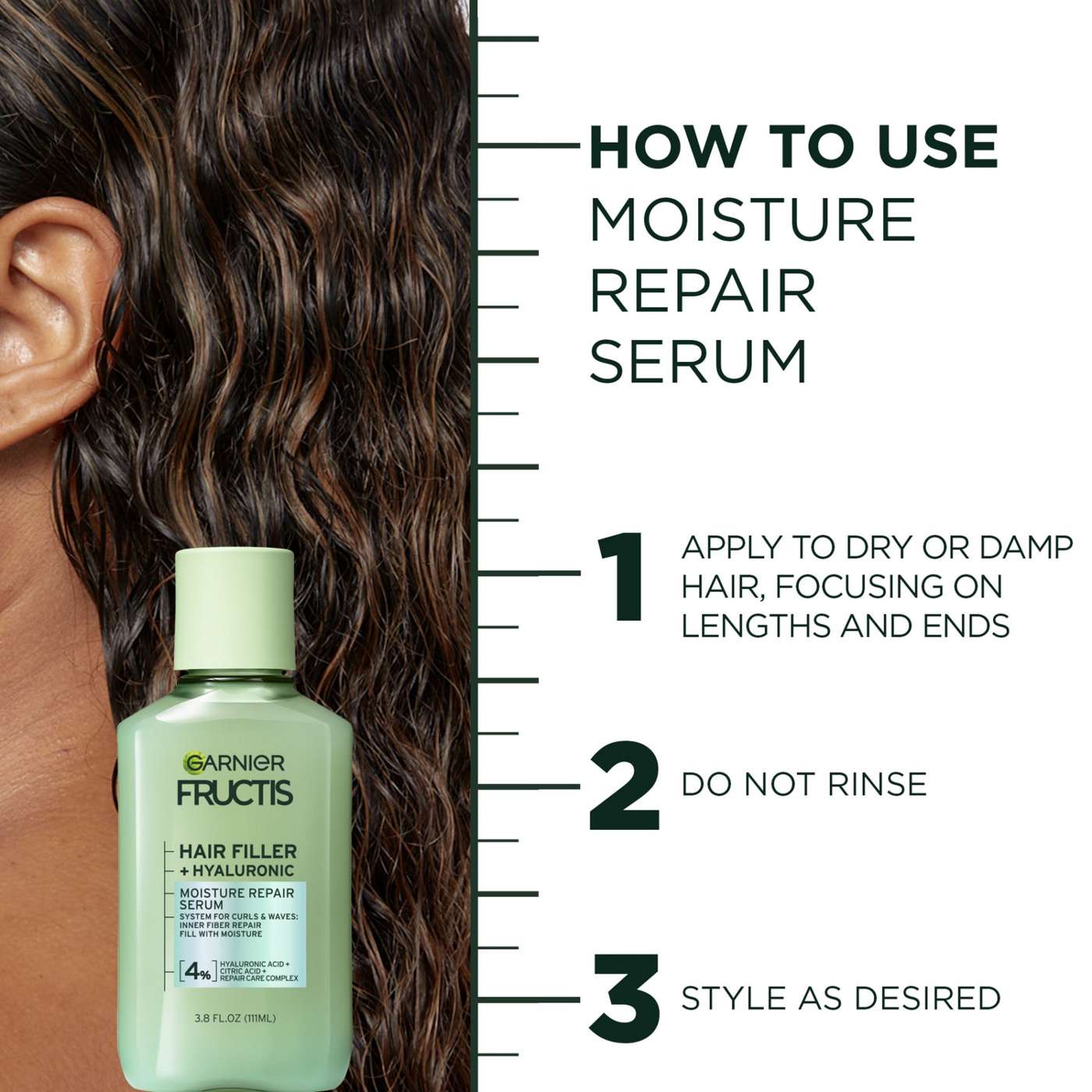 Garnier Fructis Hair Filler Moisture Repair Serum; image 8 of 11