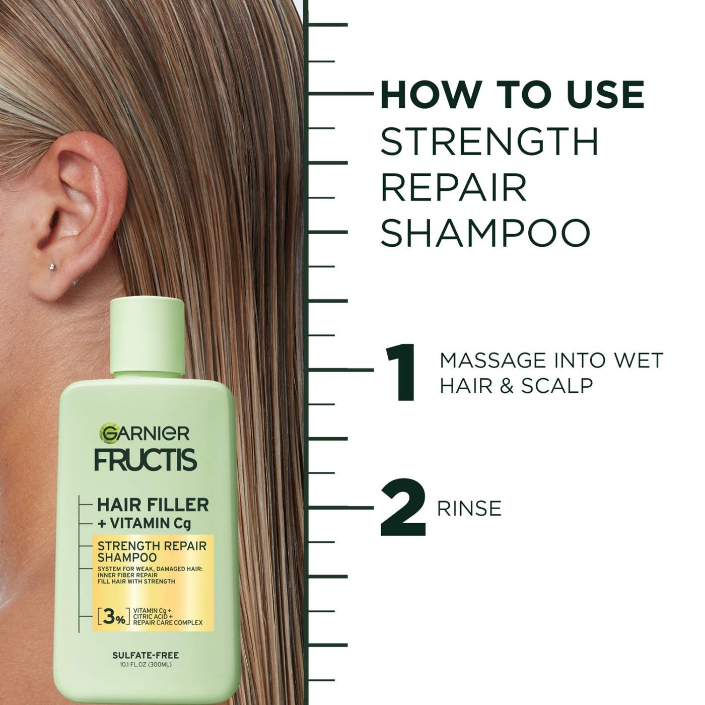 Garnier Fructis Hair Filler Strength Repair Shampoo; image 10 of 13